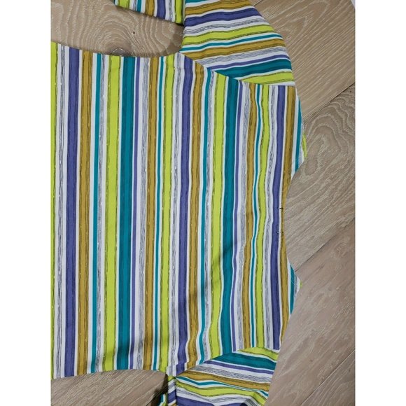 Oh My Bod "Black Label" Women's Long Sleeve Stretch Beach Sun Top Large Striped - Picture 9 of 9